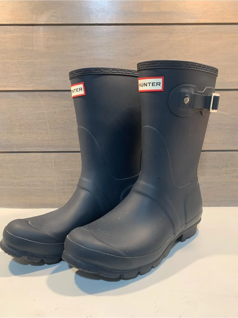 Hunter Womens Original Short Rain Boot Navy 7 Preppy Casual Old Money Waterproof
